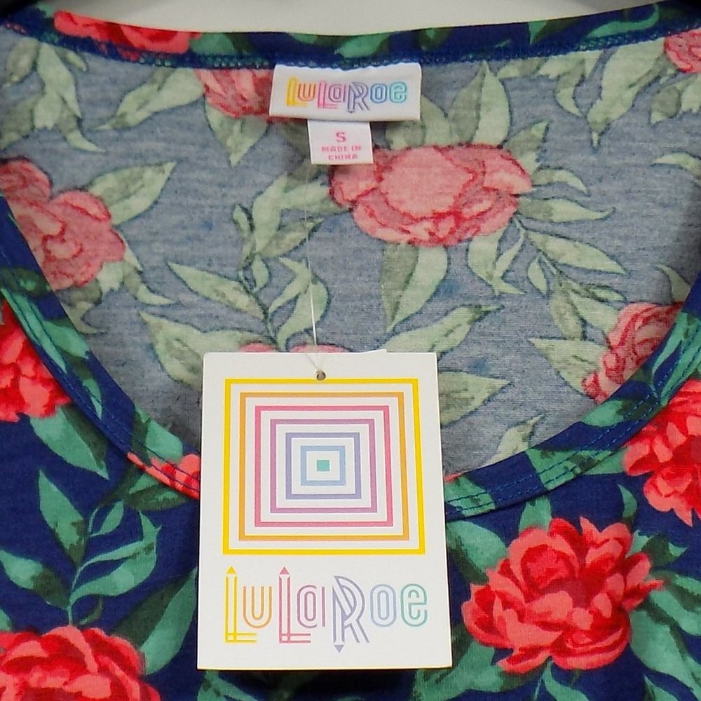 LuLaRoe Classic T Flower Print Short Sleeve T-Shirt Womens Size S NWT - Picture 3 of 7